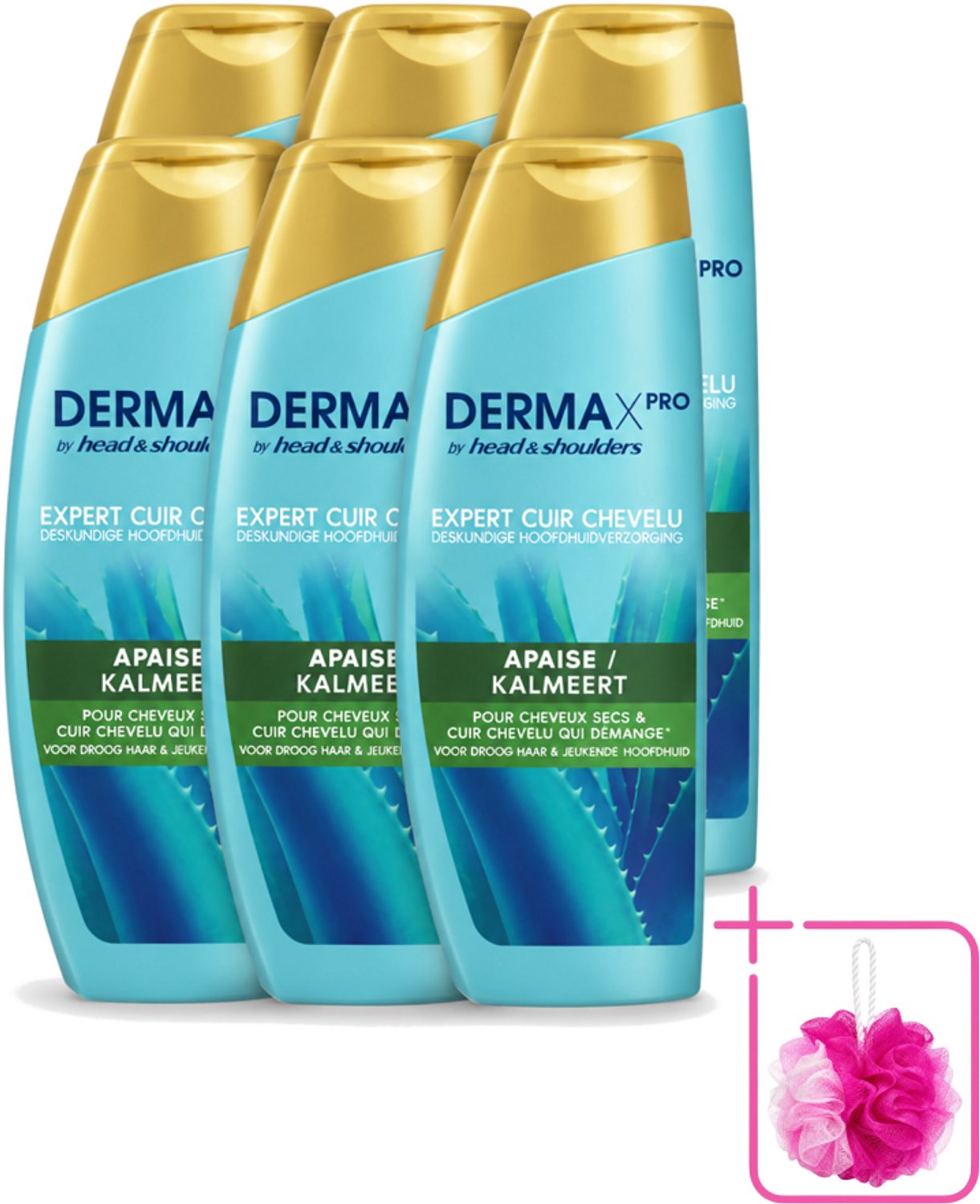 6 x Head & Shoulders - Shampoo - DermaXpro - Kalmeert - 225ml - Bulkverpakking - Kwaliteit - Douchemop - Prijs