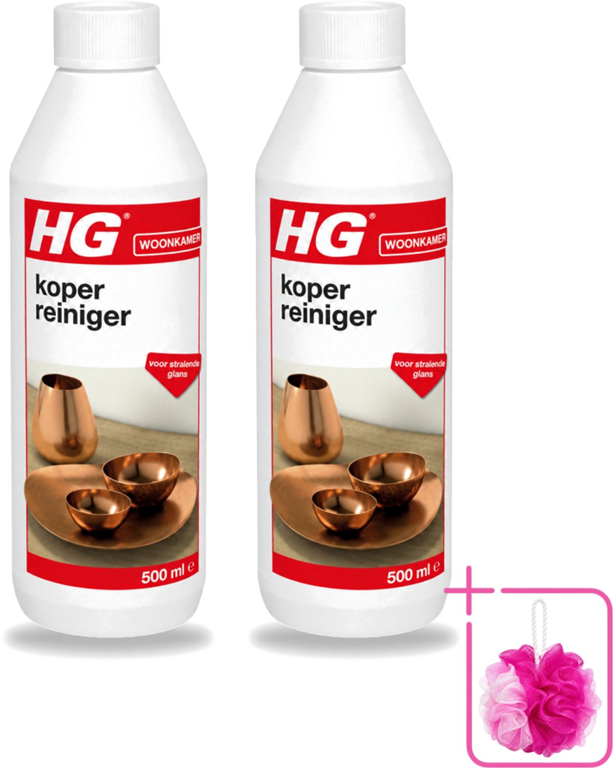2 x HG - Koper Reiniger - Voor Stralende Glans - 500 ml - Bulkverpakking - Koper reinigen - Koper glans