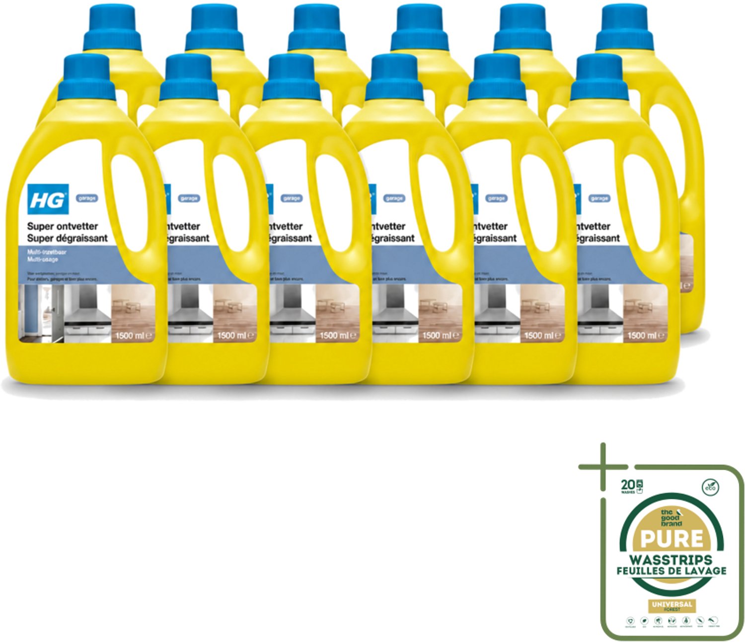 12 x HG - Super Ontvetter - 1,5 L - Ontvetter - Vet Verwijderen - Schilderwerk Reinigen - Hout Reinigen - Metaal Reinigen