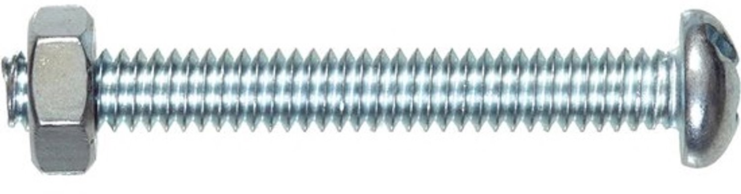 The Hillman Group 7674 Round Head Combo Machine Screw with Nut 8-32X1 1/4 10-Pack, No Size, No Color