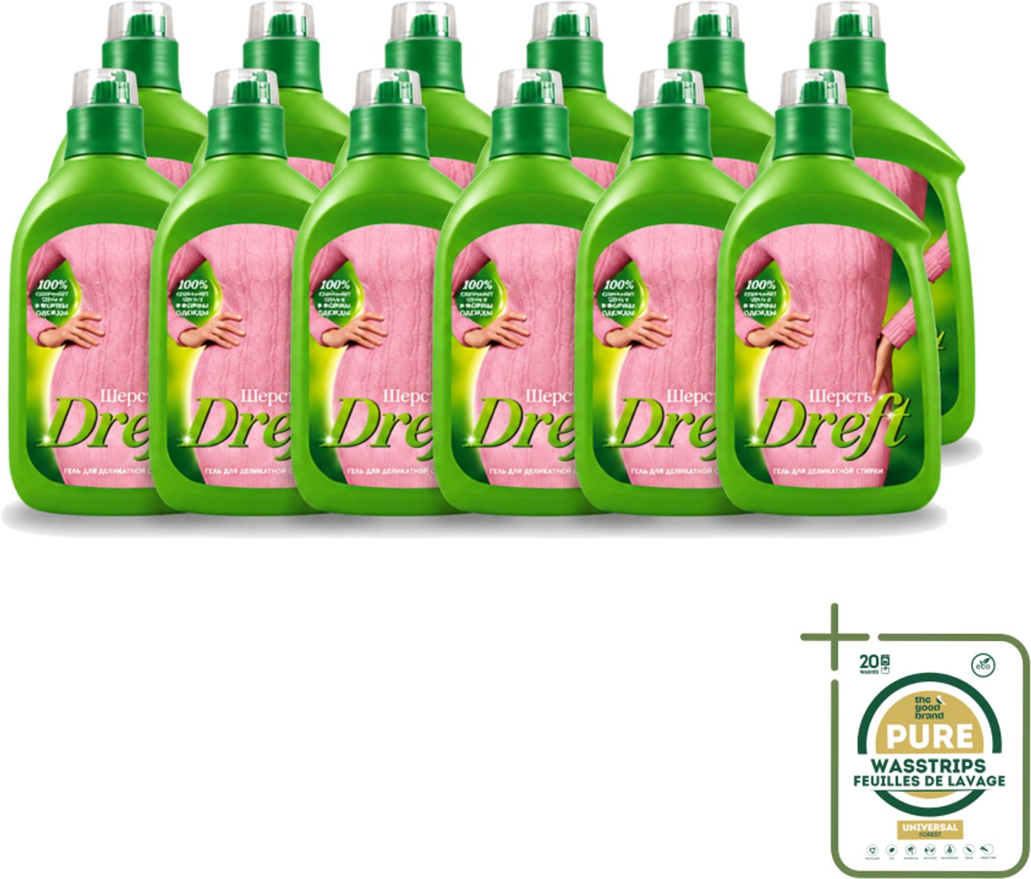 12 x Dreft - Vloeibaar Wasmiddel - Witte en Gekleurde Was - Voor Wol - 800 ml - Wasstrips - Wasmiddel Voor Wol - Zachte Was - Was Voor Gevoelige Stoffen - Wasmiddel Voor Witte En Gekleurde Kleding - Wasmiddel Voor Wol En Zijde