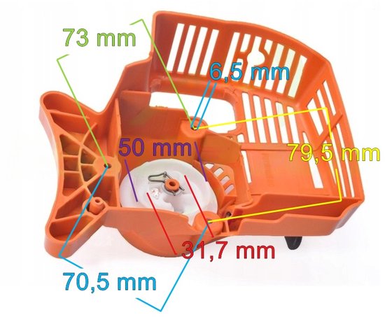 startmechanisme met terugslag voor STIHL FC55, FS38, FS45, FS45L, FS46, FS55, FS55R, FS55T, HL45, KM55, R — afbeelding 2