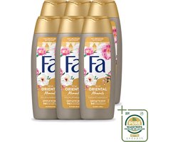 6 x Fa - Oriental Moments - Douchecrème - Woestijnroos & Sandelhout - 250 ml - Wasstrips - Douchecrème - Woestijnroos - Sandelhout - Geur - Huidverzorging