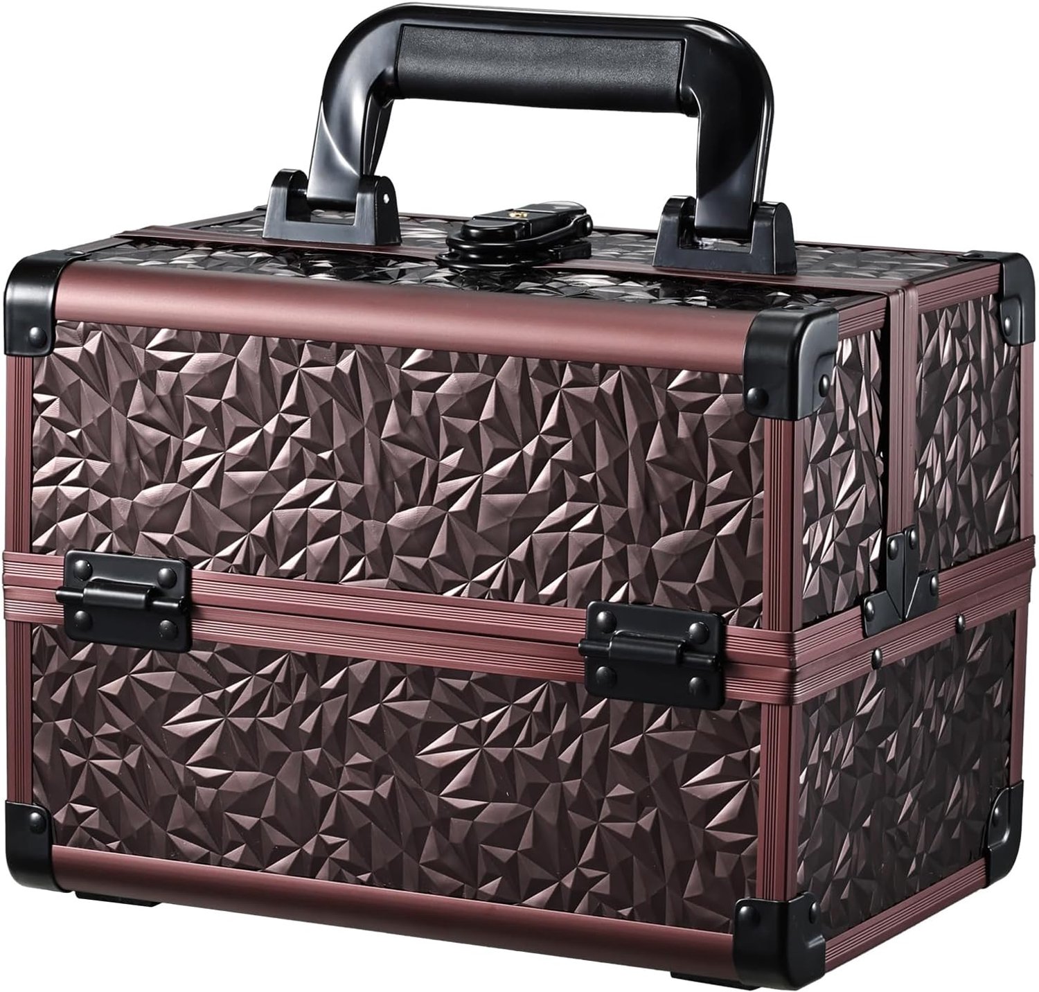 Cosmetic Case, Makeup Case, Aluminum Beauty Case, Hairdressing Case, Nail Case, Makeup Organizer, Case with Lock - ShopVlot