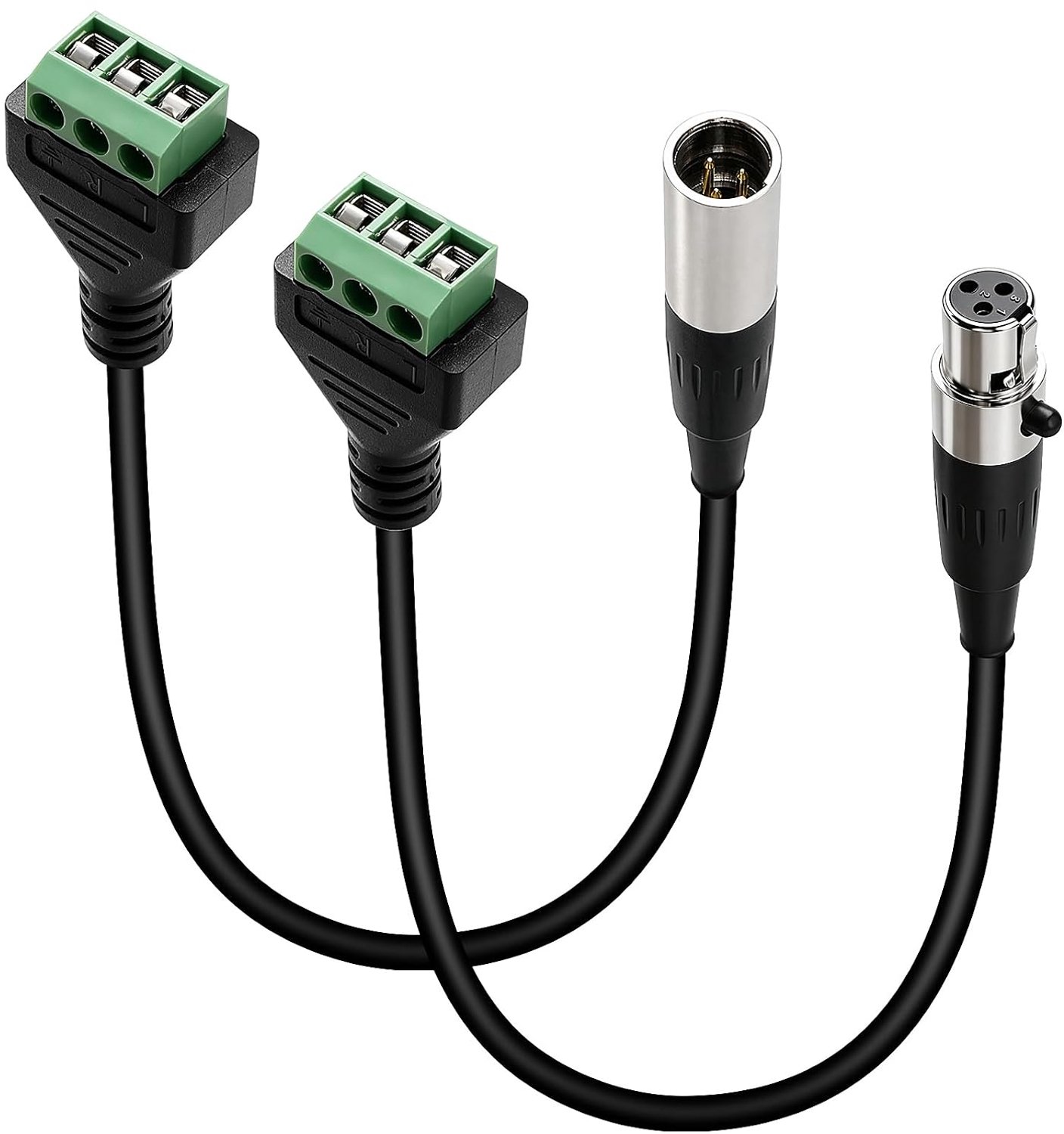 Mini XLR naar schroefkabel - 2 stuks - 3 pins - voor draadloze microfoons - Homevero