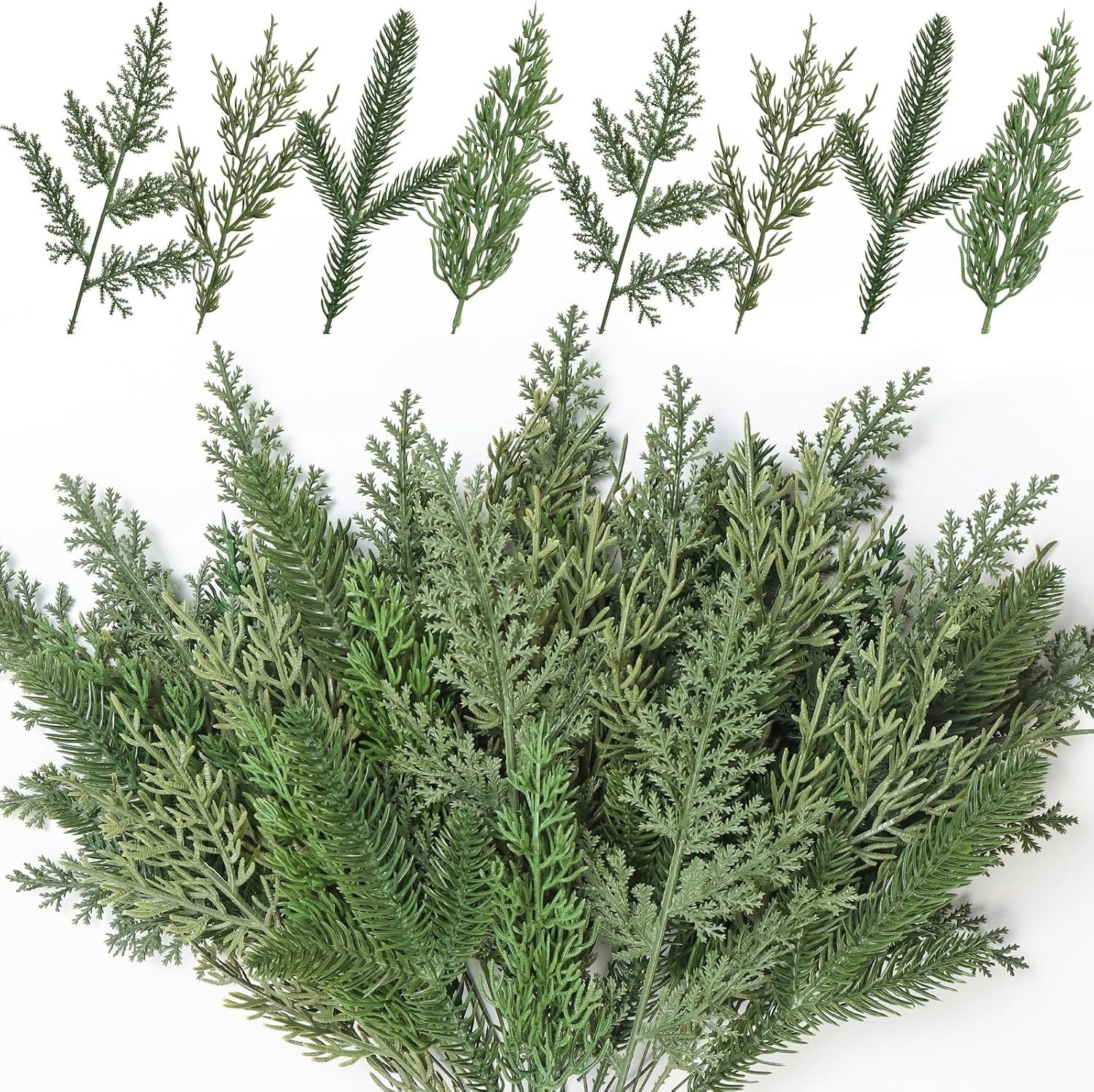 Kunstmatige Dennentakken - Groen - 28 cm - Realistische Kunststof Takken voor Kerstdecoratie