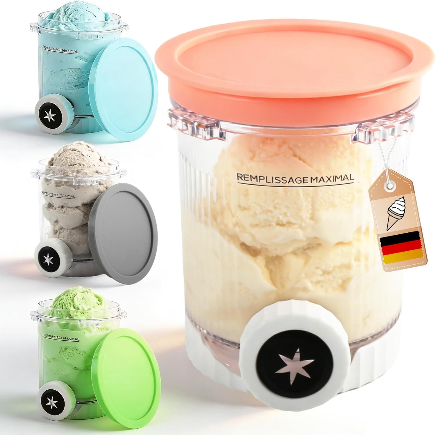 Vervangingsset voor Ninja Creami - 4 bakjes 480 ml - BPA-vrij - Ideaal voor heerlijke ijscreaties - ShopVlot