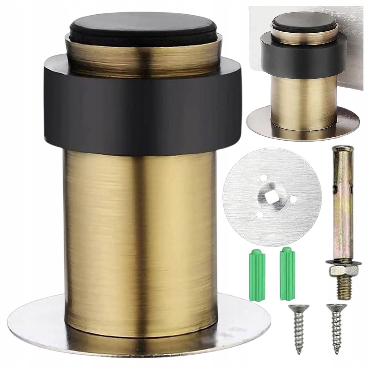 Deurstopper Goud-Zwart Staal 60mm - Stijlvol en Beschermend