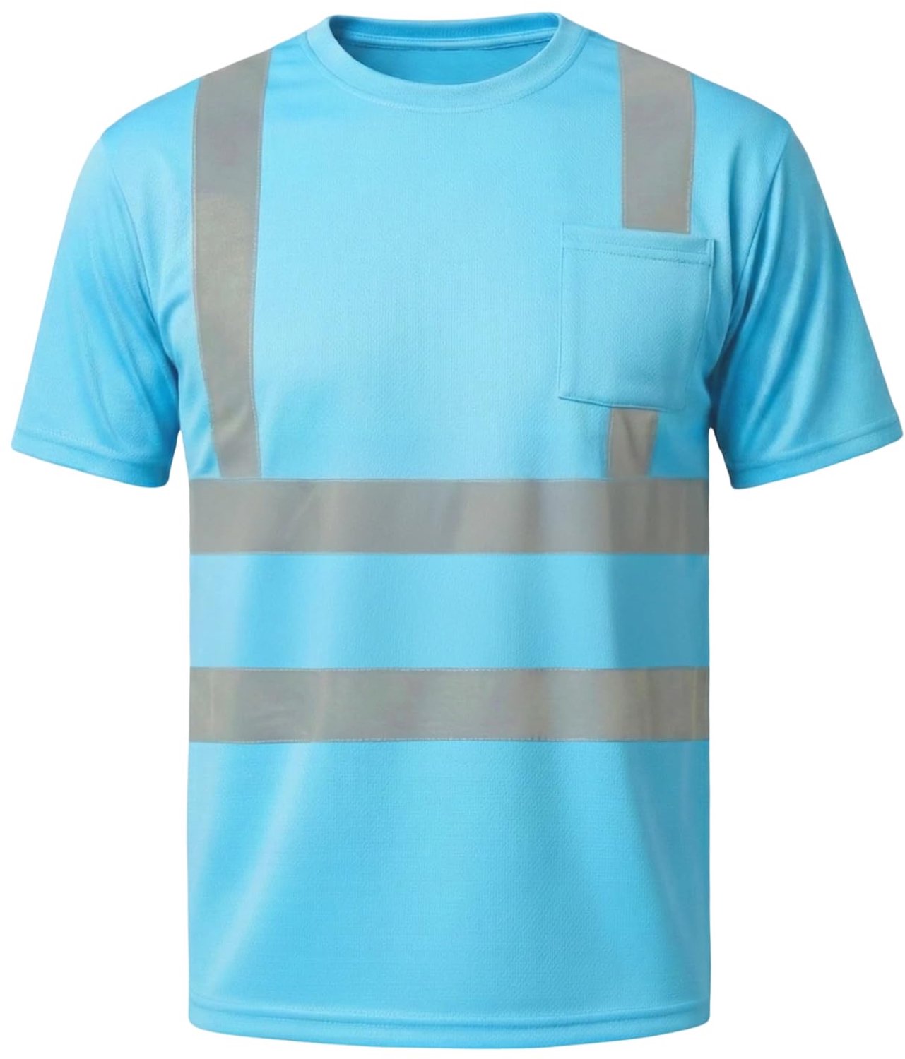 HYCOPROT Reflecterend Veiligheidsshirt Mesh Sneldrogend Ademend Lichtgewicht Korte Mouw Reflectiestrepen Mannen - ShopVlot