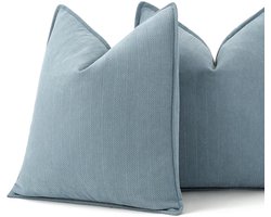 GOIEHIR Kussenhoes bankkussen, 45 x 45 cm, sierkussen, 2 decoratieve kussens, vierkant, voor bank, bed, woonkamer - ShopVlot