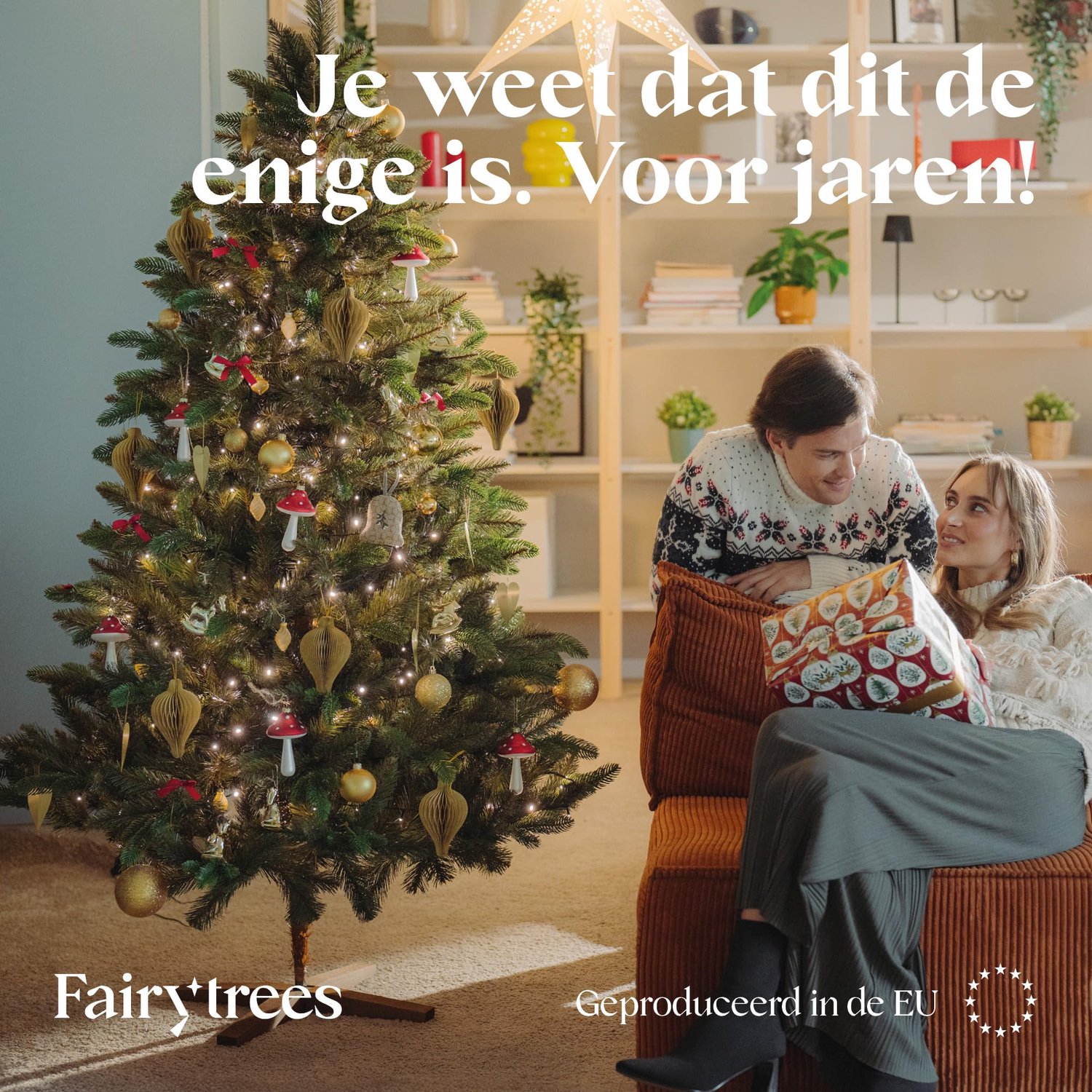 FairyTrees Kunstkerstboom Nordmann Premium 220 cm – Realistische Spuitgiet Naalden – Met Essenhouten Standaard – Gemaakt in de EU – foto 7