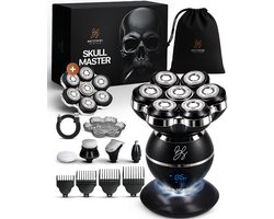 Scheerapparaat Mannen 8-in-1 - Skull Master Pro + Extra Scheerkop – Zwart - Hoofd Scheerapparaat - Head Shaver - Brothers in Style