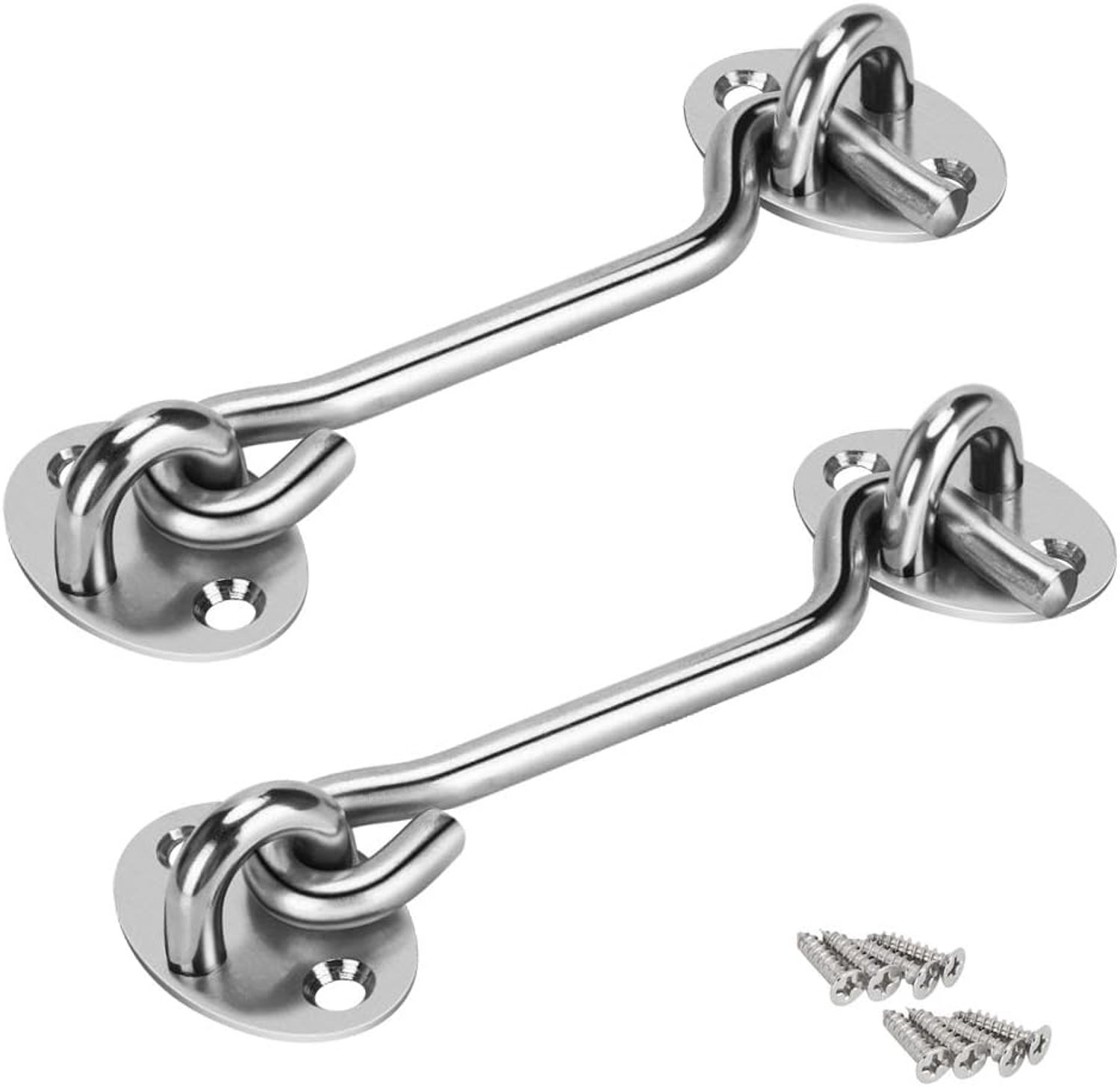 Deurhaken 10 cm - RVS - Geluidsdempende sluiting - Ideaal voor kastdeuren - ShopVlot