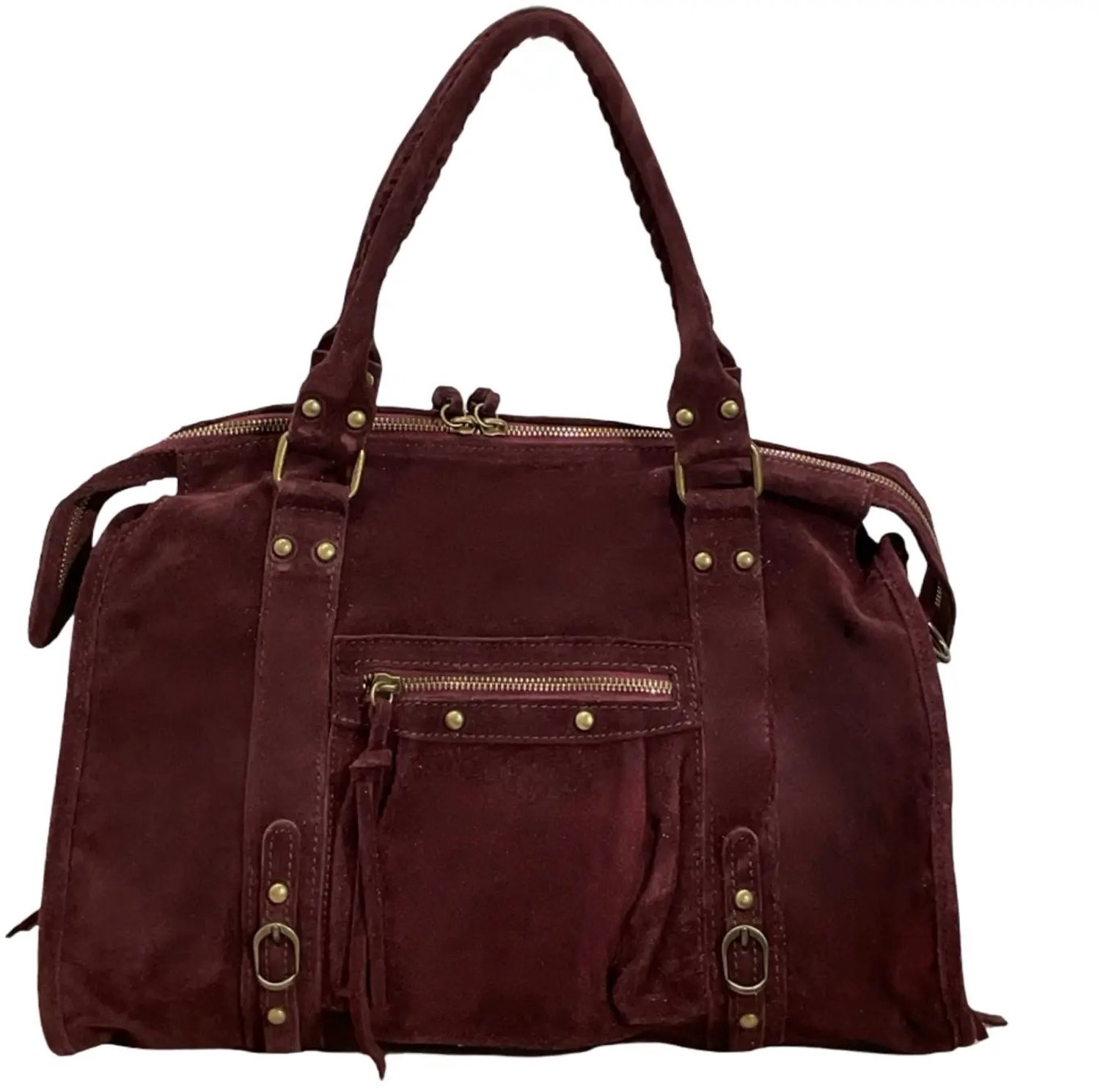 Damestas - It Girl Bag - City Bag - Capucine Large – Bordeaux - Dames Handtas – Echt Suède Leer – 41 cm – Laptoptas tot 16 inch – Schoudertas – Bordeaux