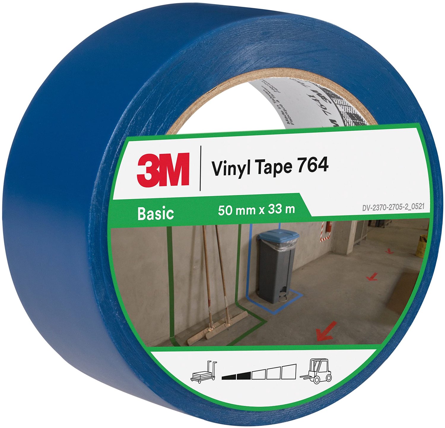 3M PVC-plakband 764i, blauw, 50 mm x 33 m, blauw