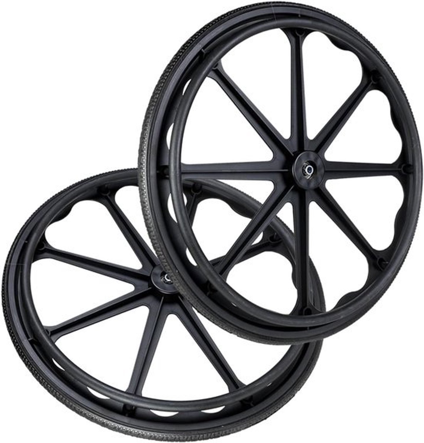 Rolstoelwielen - Vervangwielen - Rolstoelonderhoud - Massief Polyurethaan - 24 inch - Zwart