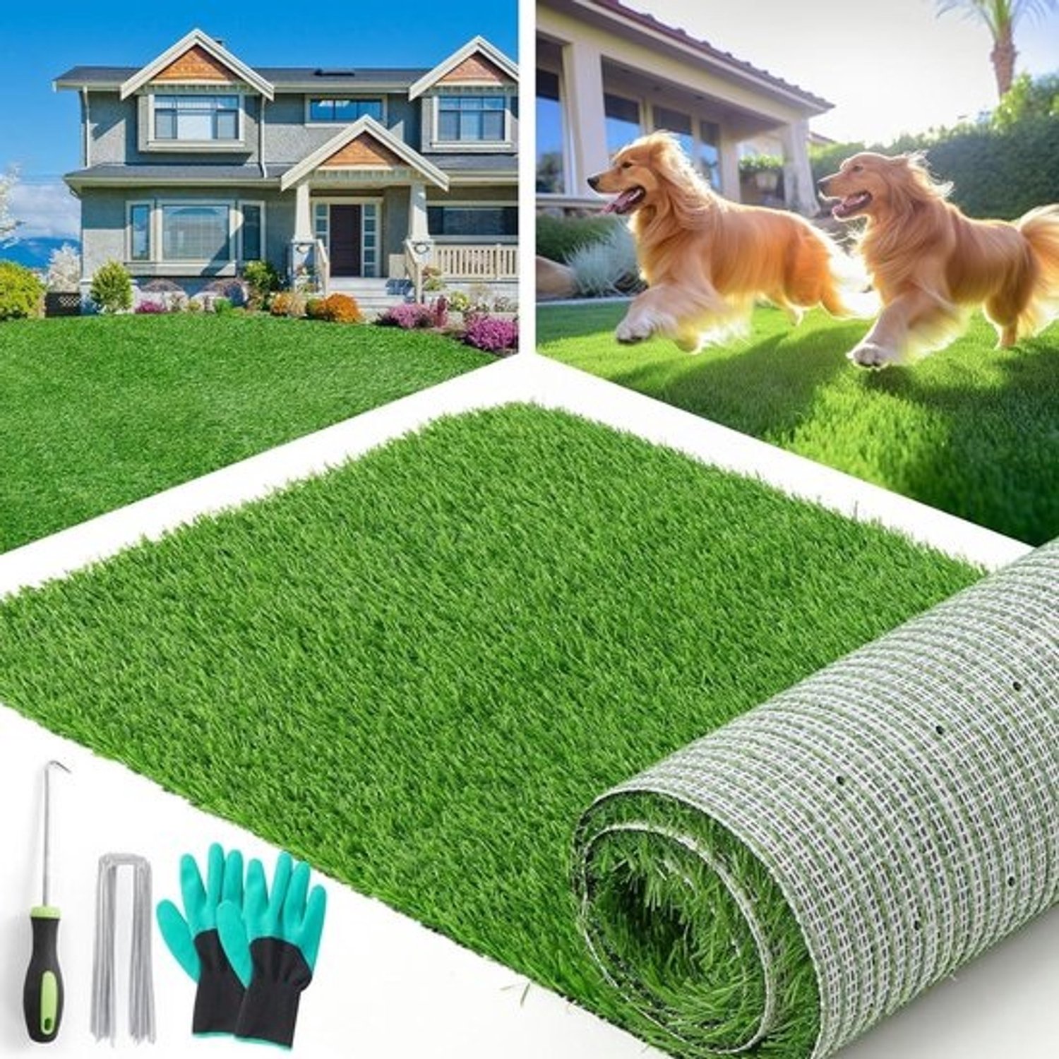 Kunstgras Rol - Nep Gras Tapijt - Honden Training - Snelle Drainage - 3x5 Voet - Groen