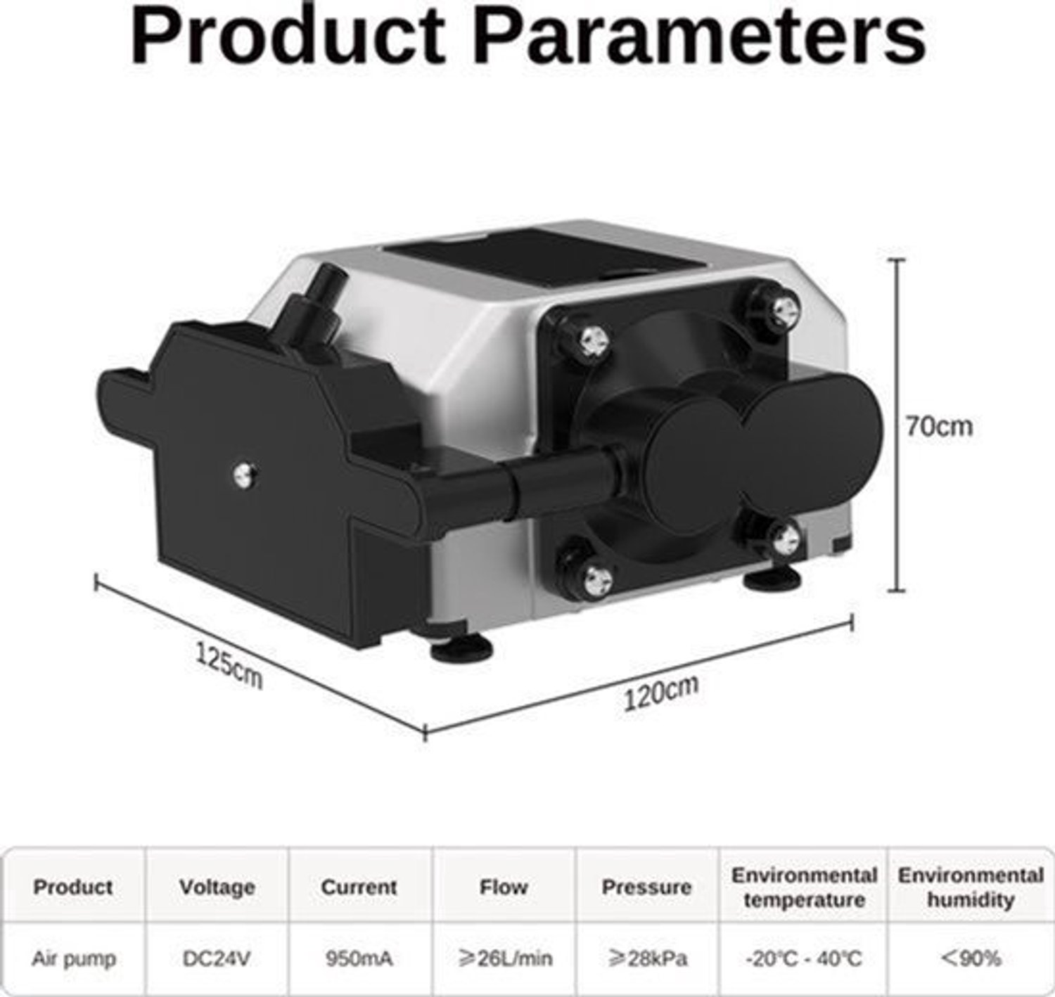 Elektromagnetische Luchtpomp 24V EU Plug - 26 L/min Capaciteit - Compact - Voor Laserbewerkingen