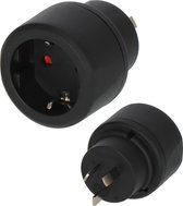 Brennenstuhl reisstekker/reisadapter (reisstekkeradapter voor: Australië, China stopcontact en geaarde stekker) zwart