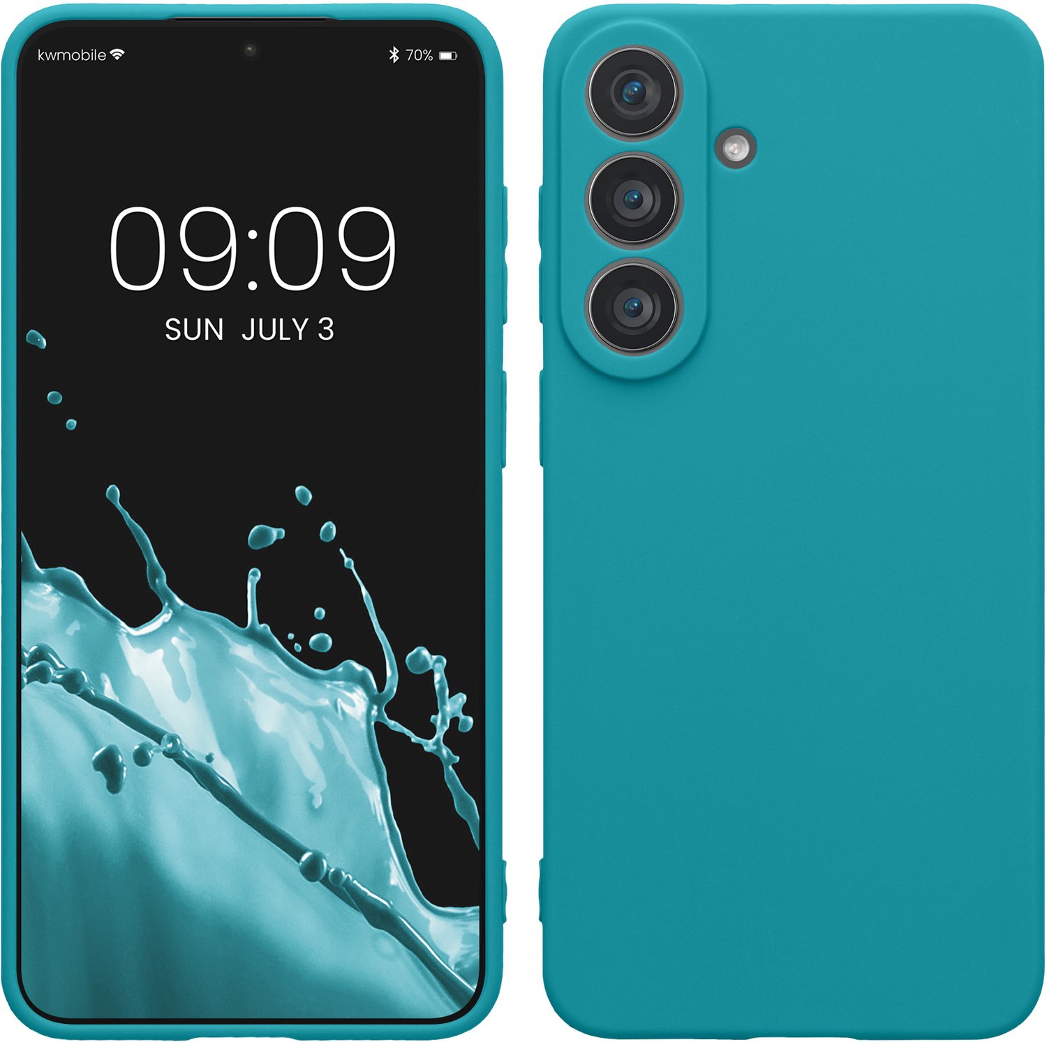 kwmobile telefoonhoesje geschikt voor Samsung Galaxy S26 FE - Hoesje voor smartphone - Precisie camera uitsnede - In mat petrol