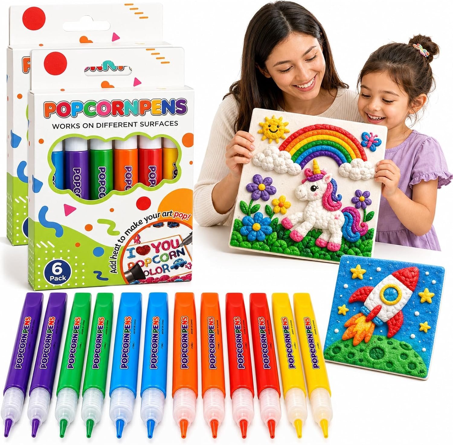 Kunstpen Set - A - 12 Stuks - 3D Puffy Stiften voor Creatieve Projecten - Voor Kinderen