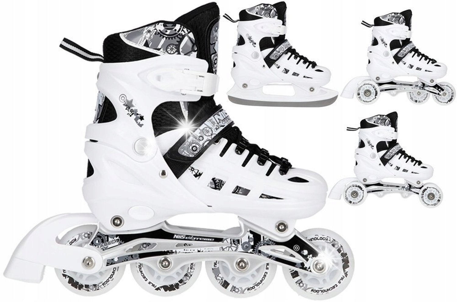 NILS 4-in-1 Schaatsen/Skeelers LED