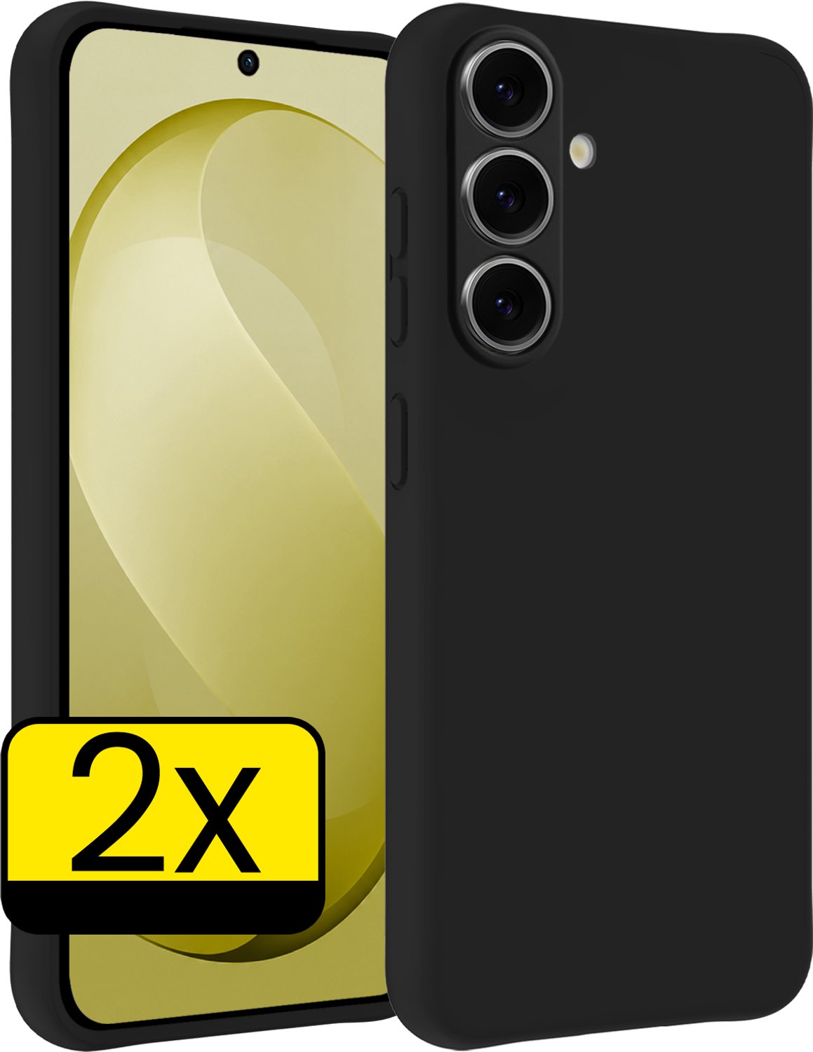 Hoesje - 2 Stuks - Geschikt voor Samsung Galaxy S26 FE - Sterk & Shockproof - Case Siliconen - Back Cover - Telefoon Hoes - Telefoonhoesjes - Zwart