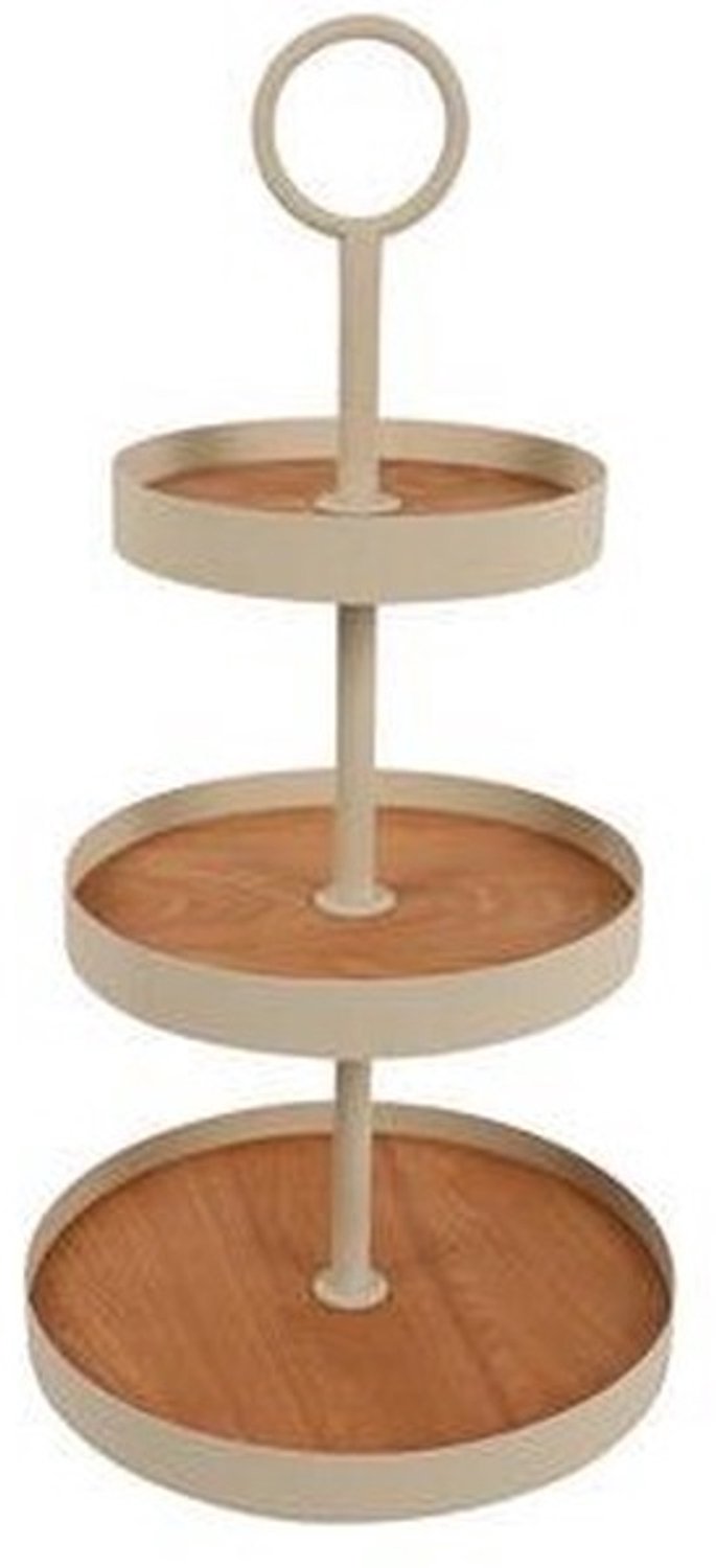 Countryfield etagere crème decoratie schaal metaal 58,5cm tafel.
