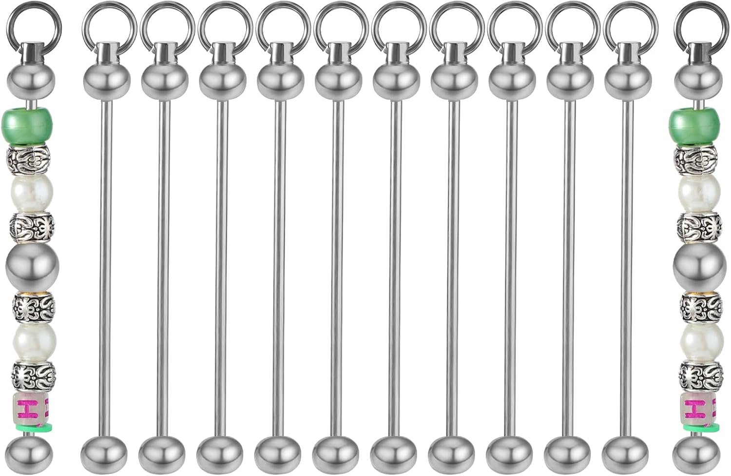 Kralen Sleutelhanger Strips - 10 Stuks Metaal - Blank voor DIY Creaties - Perfect voor Persoonlijke Sleutelhangers - ShopVlot