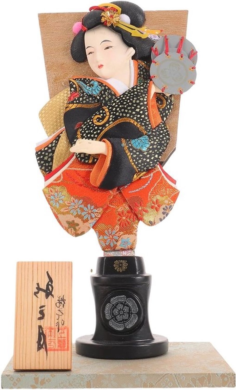 Japanse Geisha Kimono Pop: 35 cm Traditioneel Aziatisch beeldje - Oosterse decoratie voor thuis, kantoor, woonkamer, restaurant, tafelblad, plank en kast.