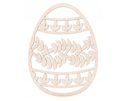 Merkloos Houten Paasei Decoratie - 10cm