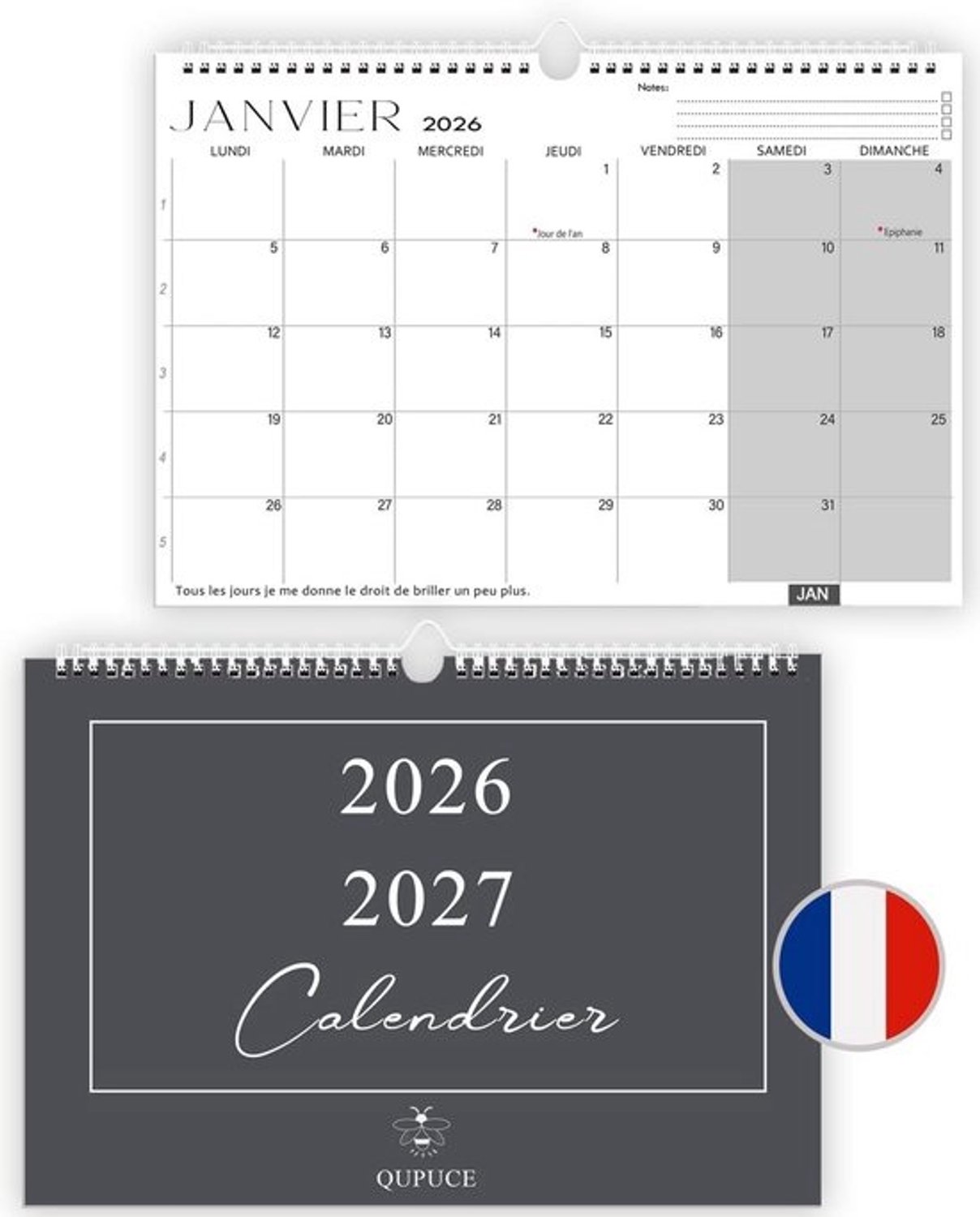 Grote Wandkalender 2026-2027 A4 Maandplanner / Familiekalender
