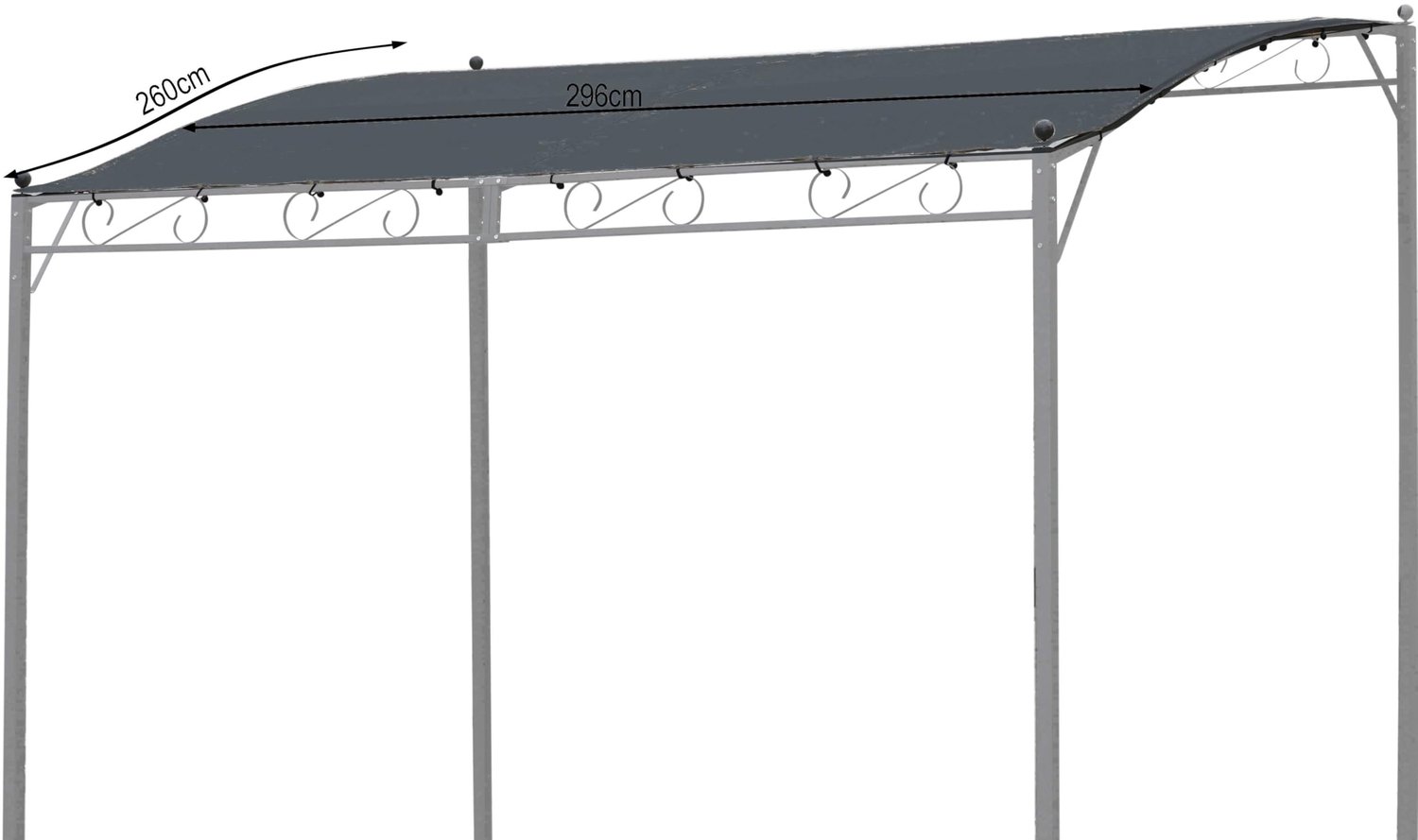 Vervangend dak 250x300cm pergola terrasoverkapping grijs - ShopVlot