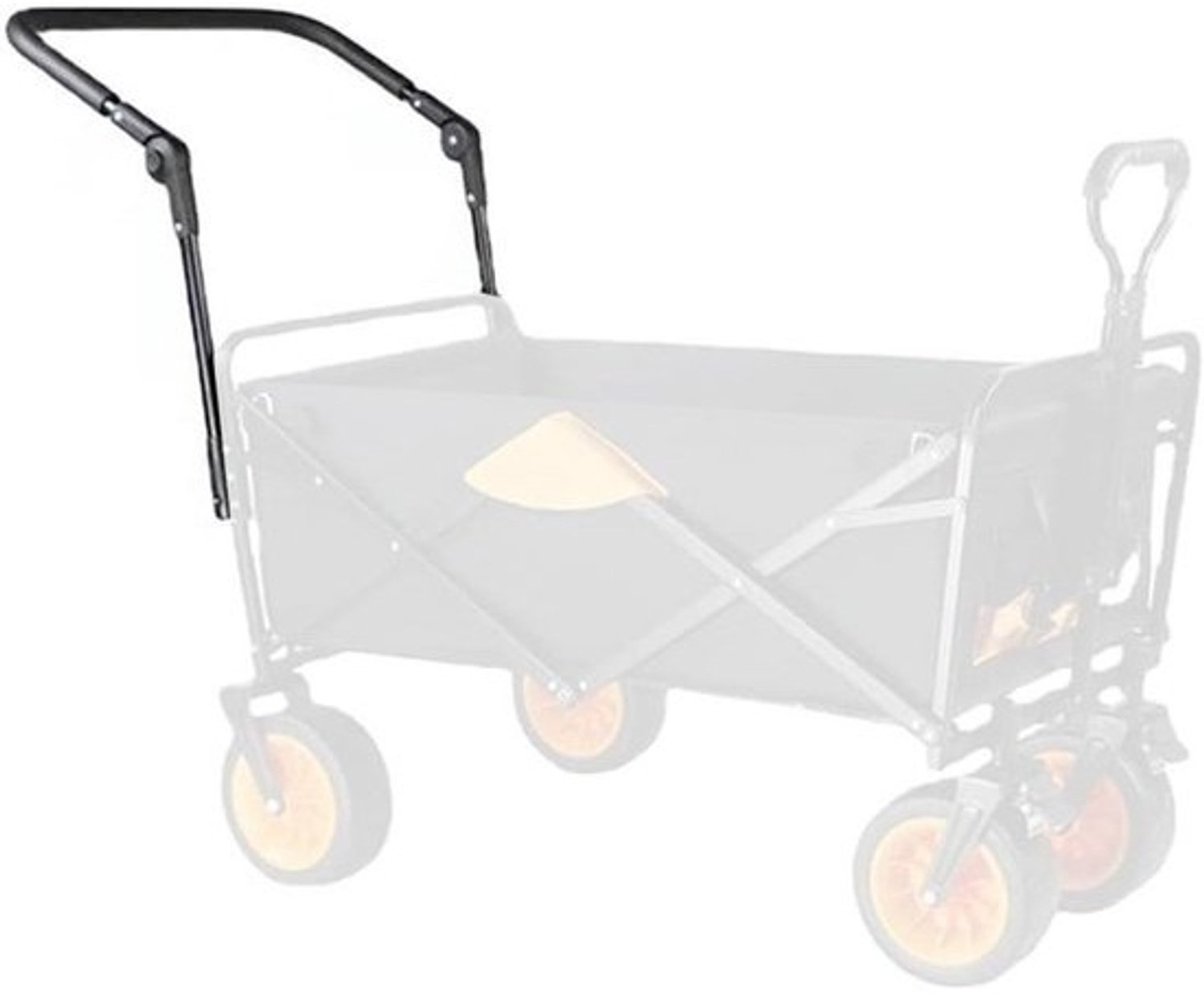 Vouwwagen Duwstang - Trekstang Bevestiging - Wagen Manoeuvreren - Verstelbaar Hoekontwerp - 50-52 inch Buis - Zwart