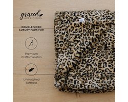 GRACED SOFT LUXURIES Oversized zachtste warme elegante gezellige faux fur XL gooien deken 60" x 80", klassieke luipaard