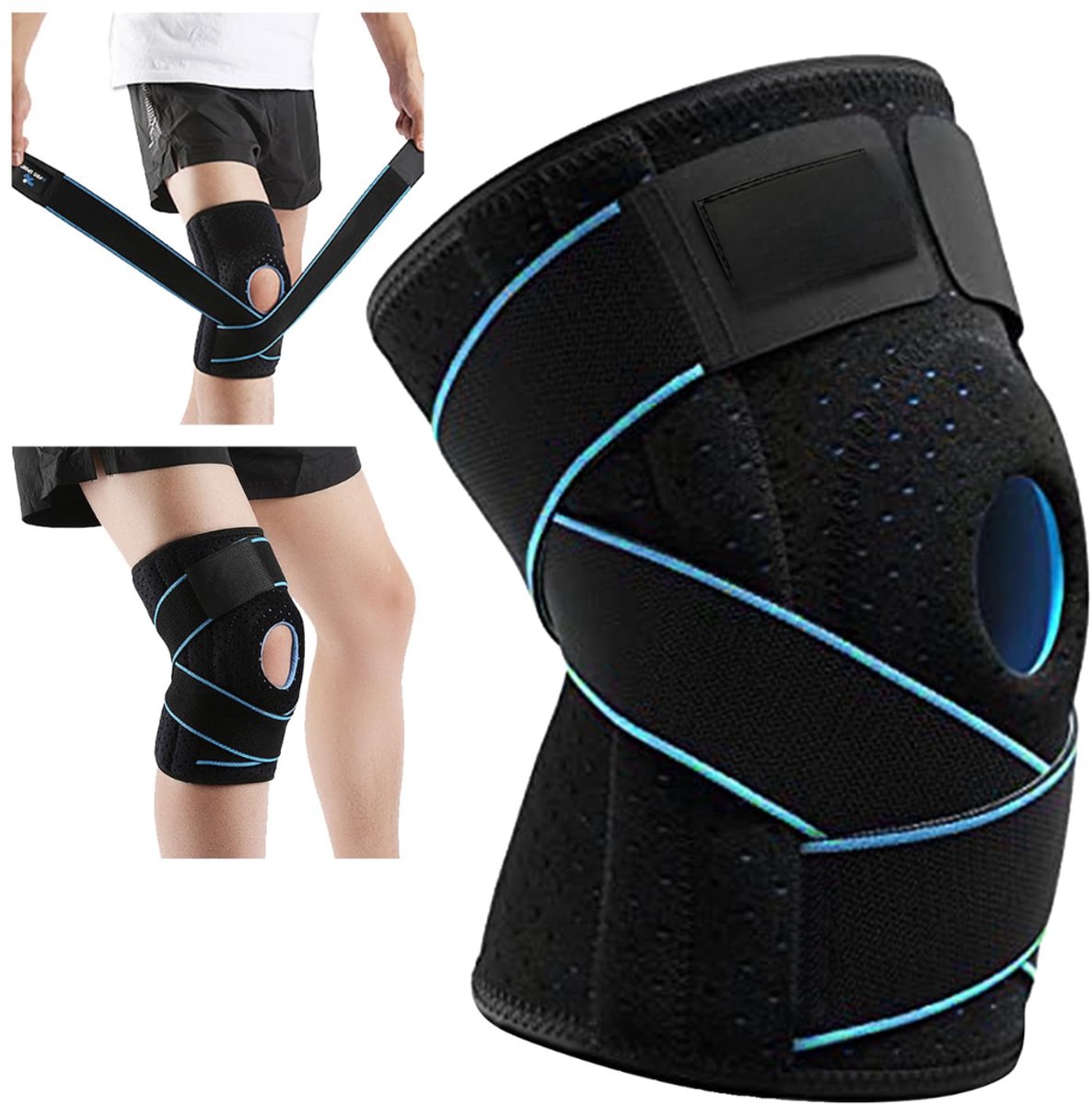 NIVA® Kniebrace - Ondersteuning Knie - Kniebrace Dames -Zwart - 24cm x 16cm x 5cm