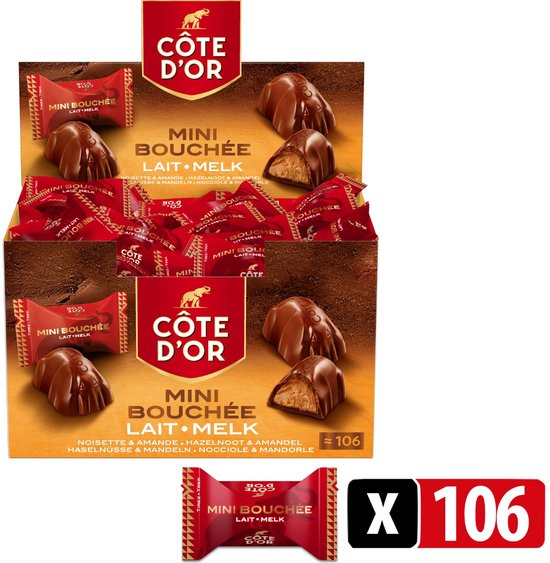 Côte d’Or Mini Bouchée Melkchocolade - 106 chocolaatjes – Voordeelverpakking van 1 kg - Chocolade voor bij de koffie
