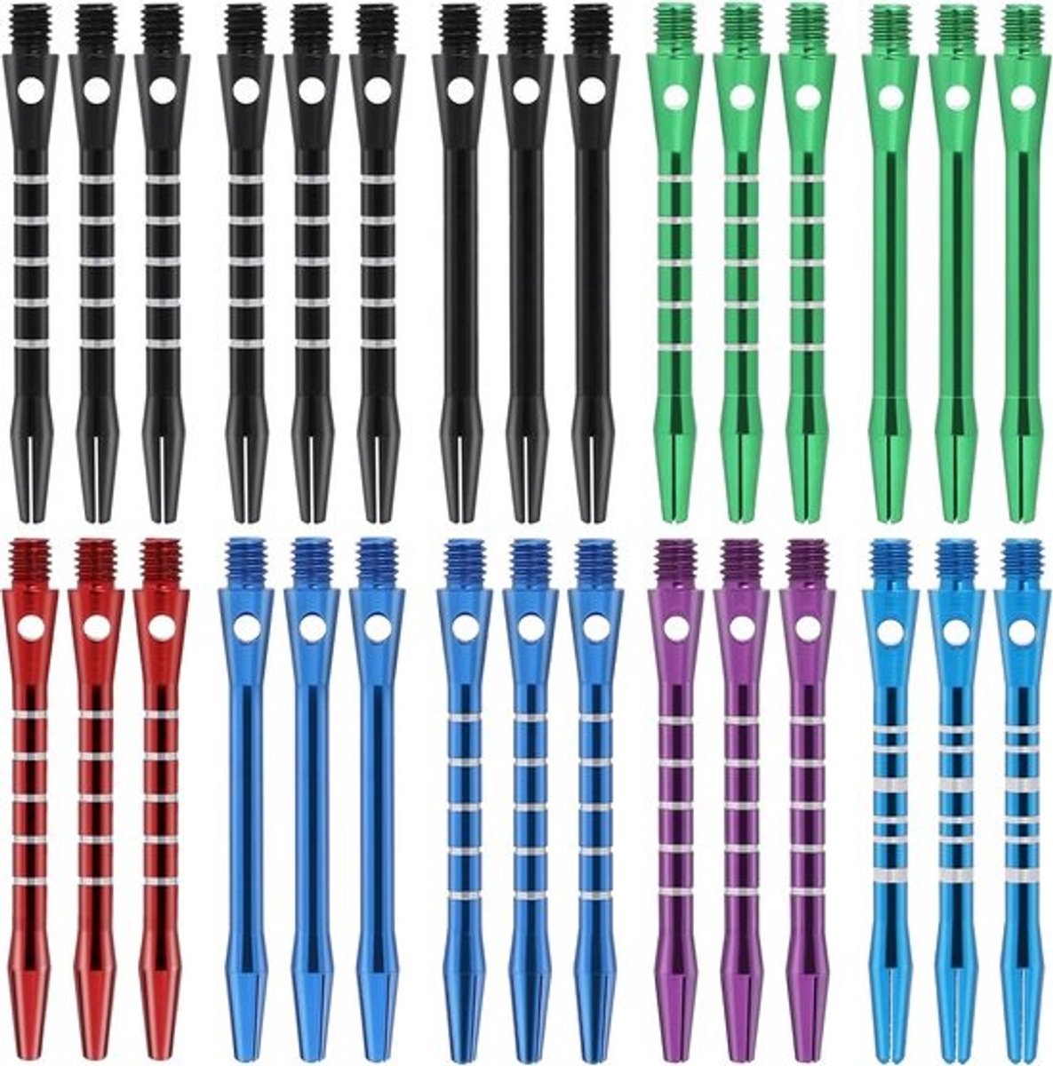 Dartpijl Stelen - Reserve Onderdelen - Darts Spelen - Aluminium Constructie - 53 mm Lengte - Kleurrijk