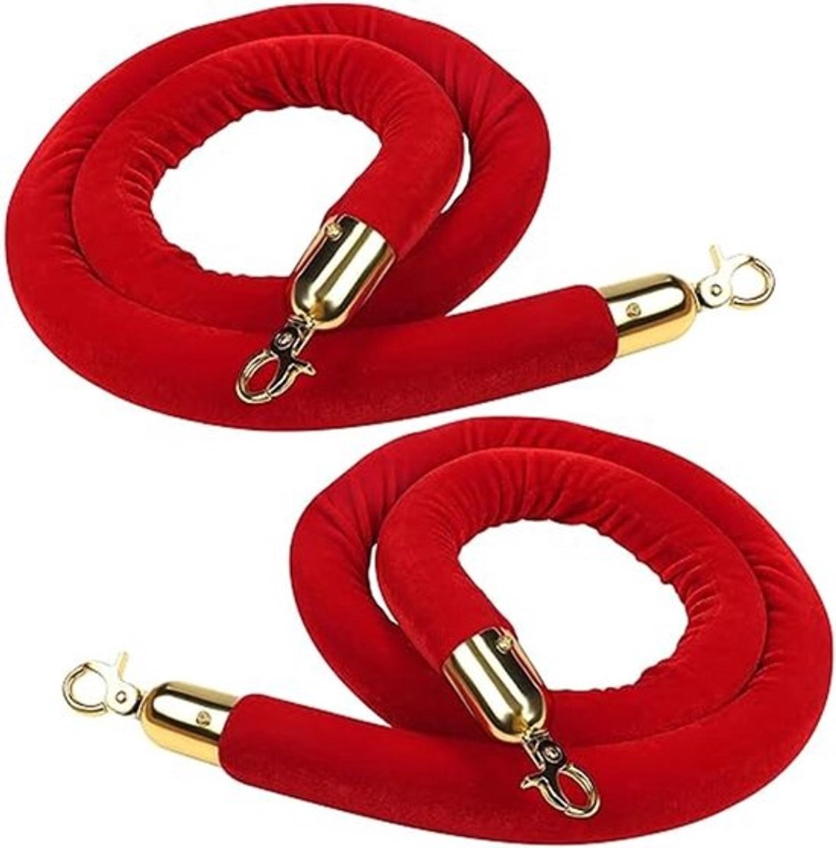 Afzet touw - Velours lint - Evenementen beveiligen - Met haak - 155 meter - Rood