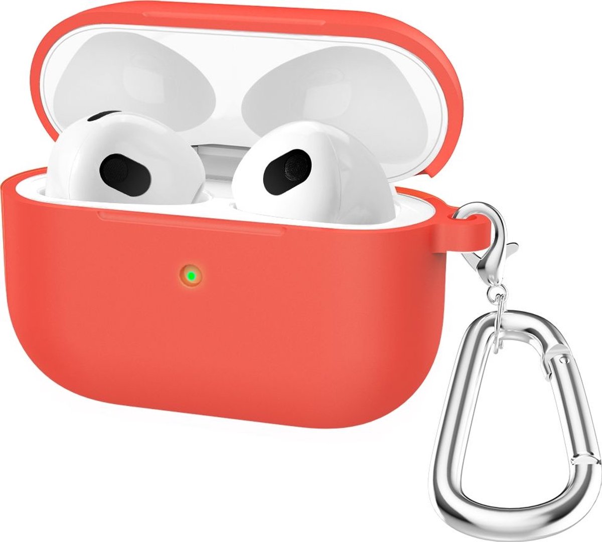 Mobigear Hoesje geschikt voor Apple AirPods 3 Hoesje Flexibel Siliconen | Mobigear Classic - Rood
