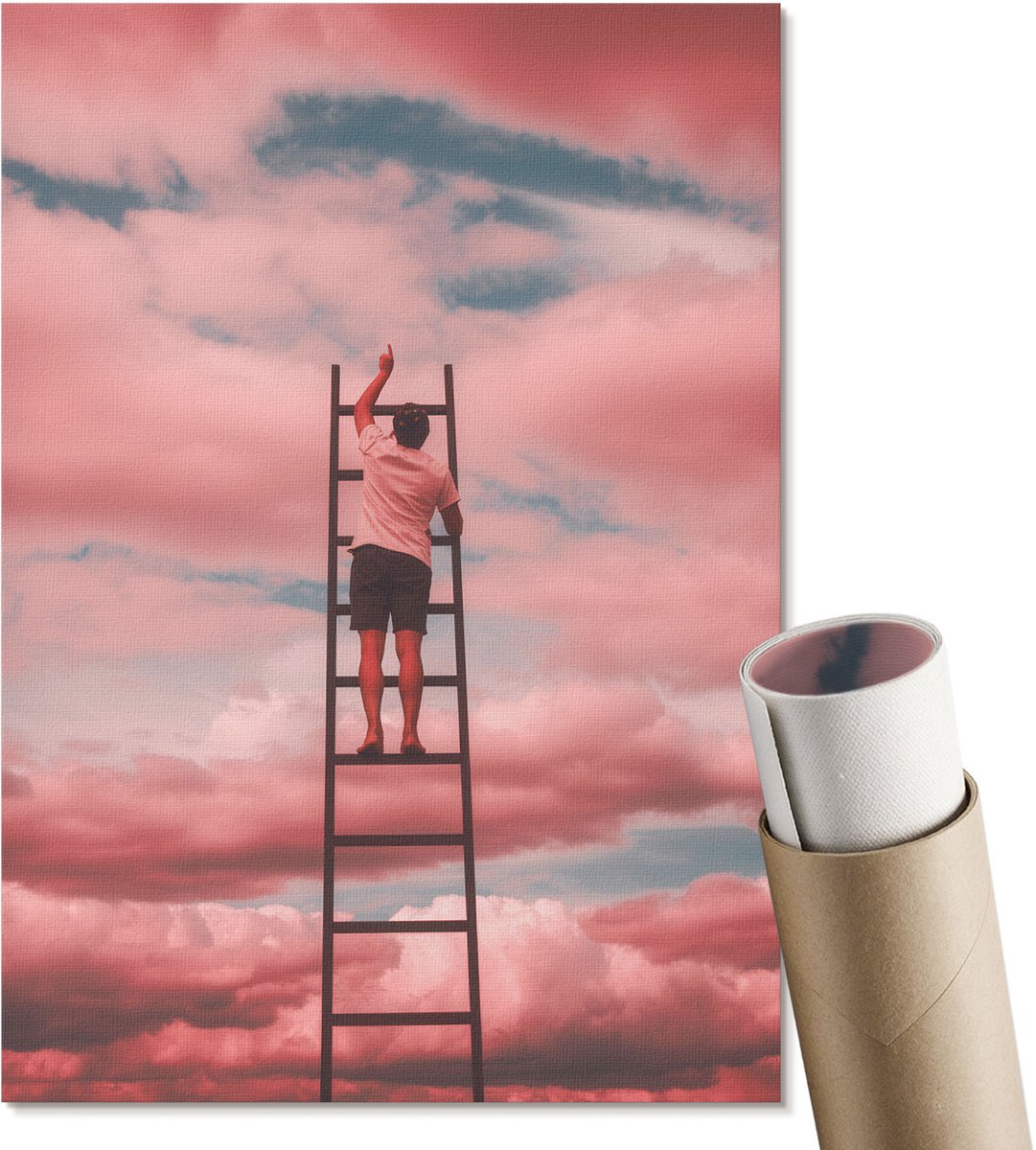 Coloray Polycanvas Wandposter - Moderne Wolkenkrabber, Fotografie - A3 - Blauw Poster - Rechthoek - Muurkunst - Woonkamer, Slaapkamer, Kantoor - Modern