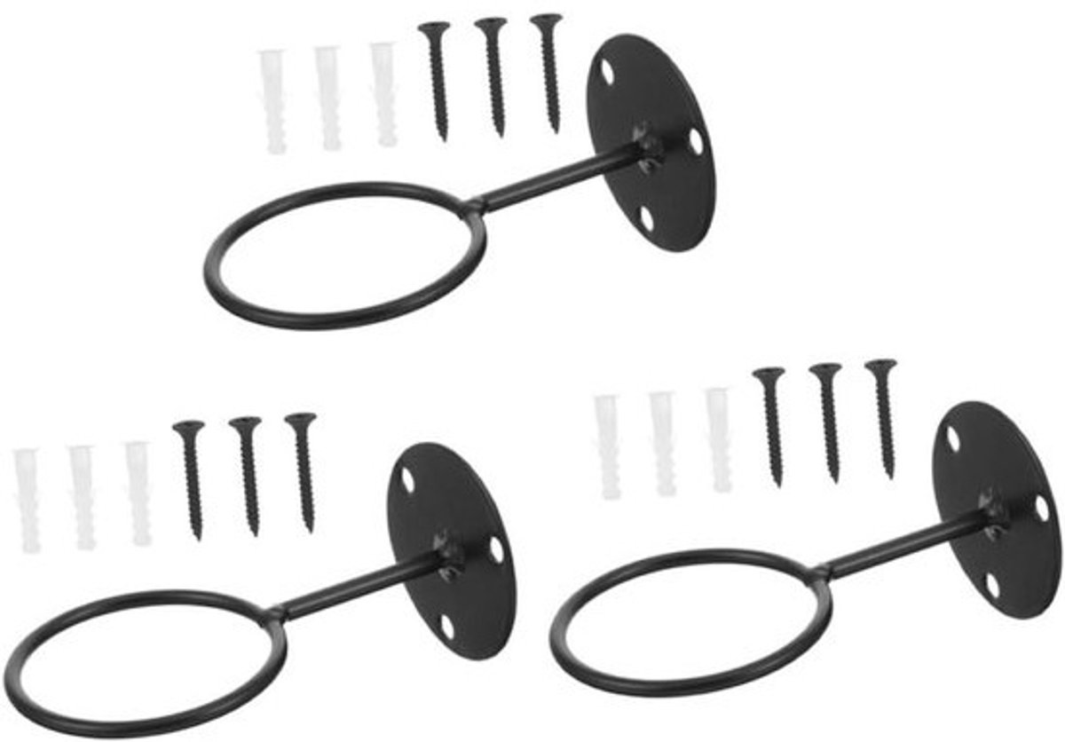 Honkbal Wandhouder - Softbal Stand - Ballen Tonen - Eenvoudig Te Installeren - 11.50X5.50X5.50CM - Zwart
