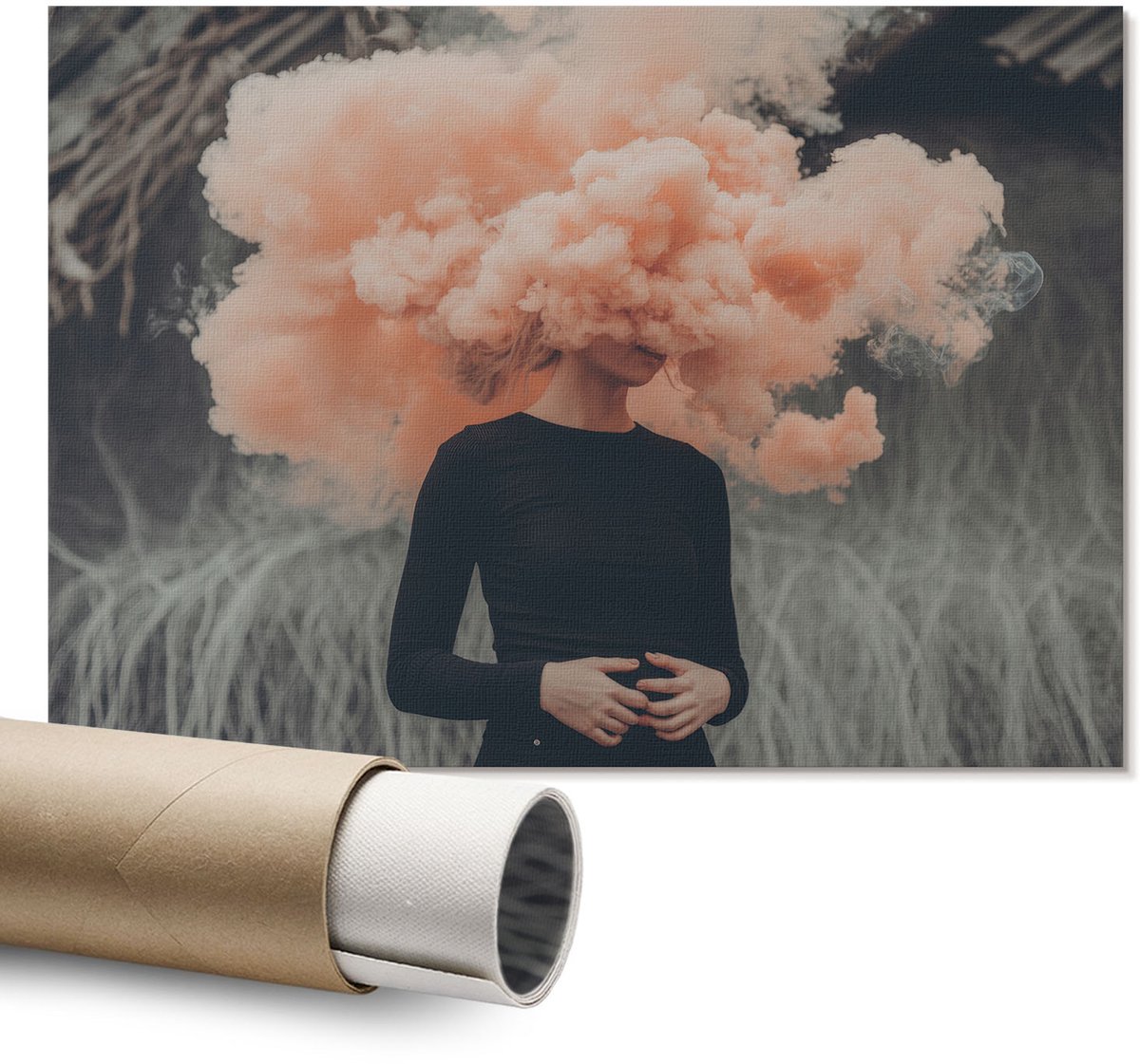 Coloray Polycanvas Wandposter - Italiaanse Koffie, Illustratie - A1 - Beige Wanddecoratie - Rechthoek - Wandkunstwerk - Slaapkamer - Popcultuur