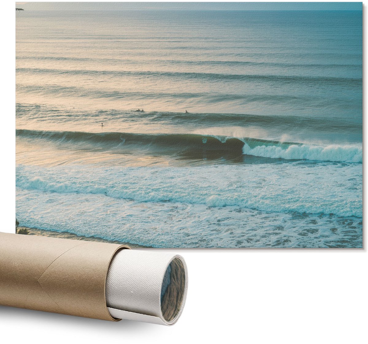 Coloray Canvas Poster Polycanvas - Sneeuwbol Parijs, Illustratie - A1 - Blauw Patroon - Rechthoek - Decoratieve poster - Kantoor - Modern