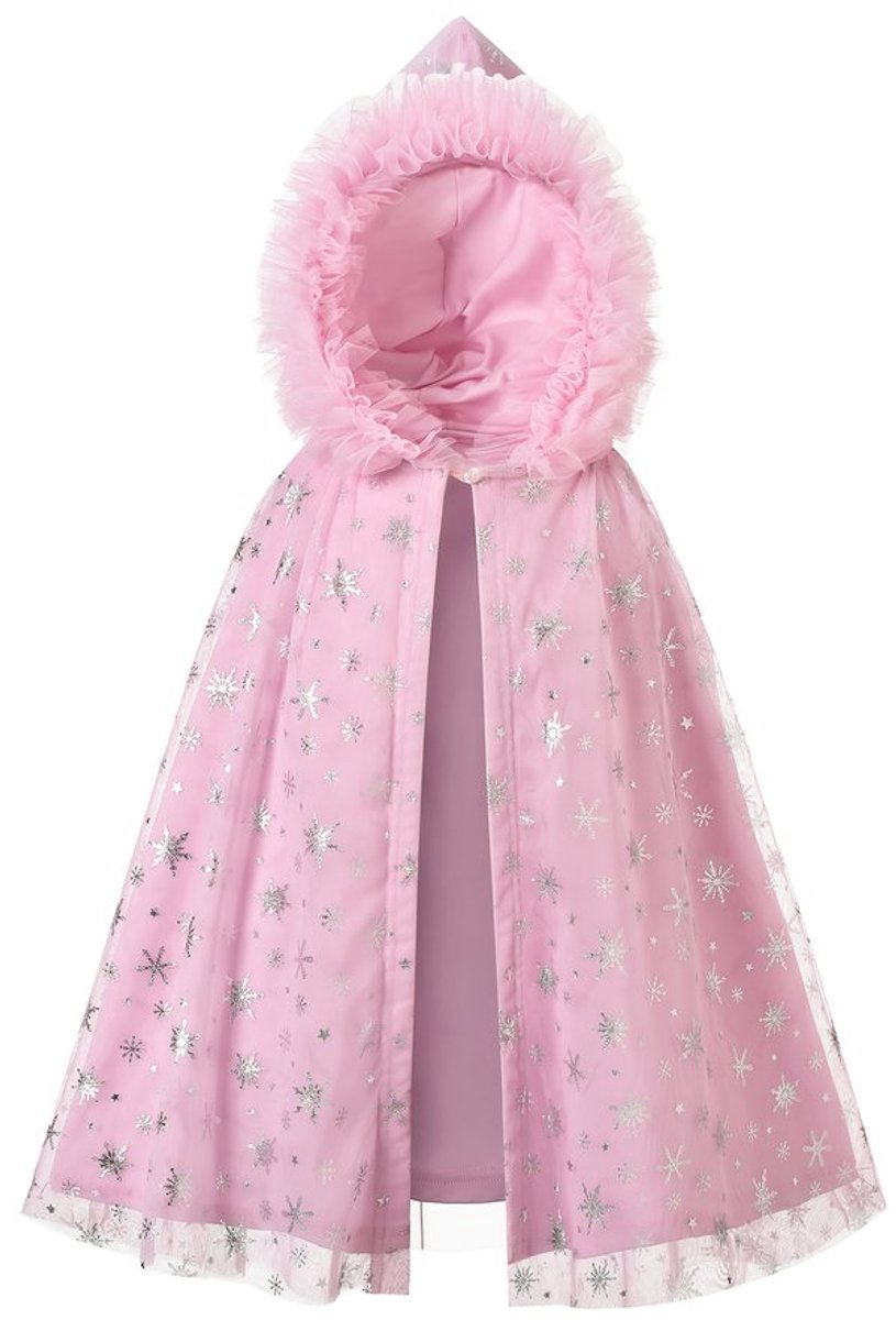 casalora - Prinsessenjurk meisje - Roze cape - Capejas voor meisjes - Carnavalskleding - Verkleedkleding kinderen - Verkleedjurk - Prinsessen speelgoed - Cadeau Meisje - Maat 120