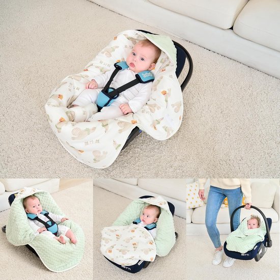 Wikkeldeken voor babyschaal voor winter, buggy, universele voetenzak, babydeken, katoen, inbakerdoek voor kinderwagen, autostoeltje, 3-12 maanden, zeeleeuw — afbeelding 2