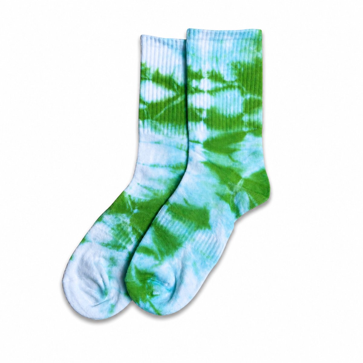 MoodLux Tie-Dye Crew Sokken - Katoen - Batik Print - 2 Paar - Groen - Maat 36-39