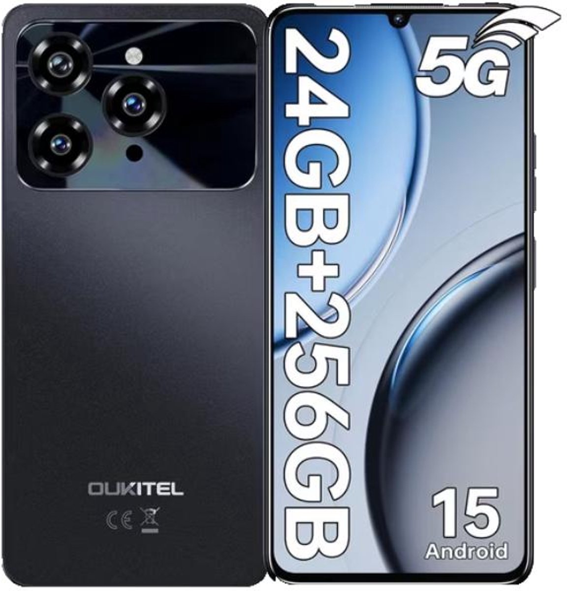 OUKITEL C6 Smartphone 5G-24GB RAM-256GB ROM-6.8 inch HD-50 MP camera-Android15