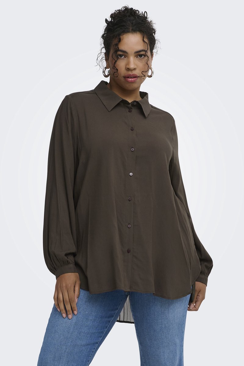 ONLY CARMAKOMA - CARFREYJA L/S LONG SHIRT WVN Dames Blouse