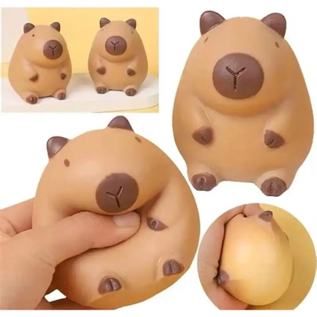 Capybara Squishy - Kawaii Zacht Knijpbaar Speelgoed - Cute Capybara Stressbal voor Kinderen en Volwassenen - Perfect Cadeautje voor Verjaardag, Feestdag of Gewoon Zomaar - Superzacht, Grappig en Heerlijk om in te Knijpen - Leuk voor Thuis en Kantoor!